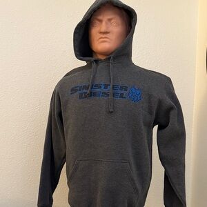 Sinister Diesel Dark Gray Hoodie with Blue Logo